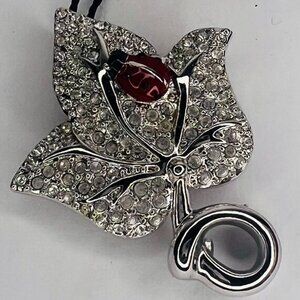 Swarovski Leaf with a Lady Bug Pin and Pendant